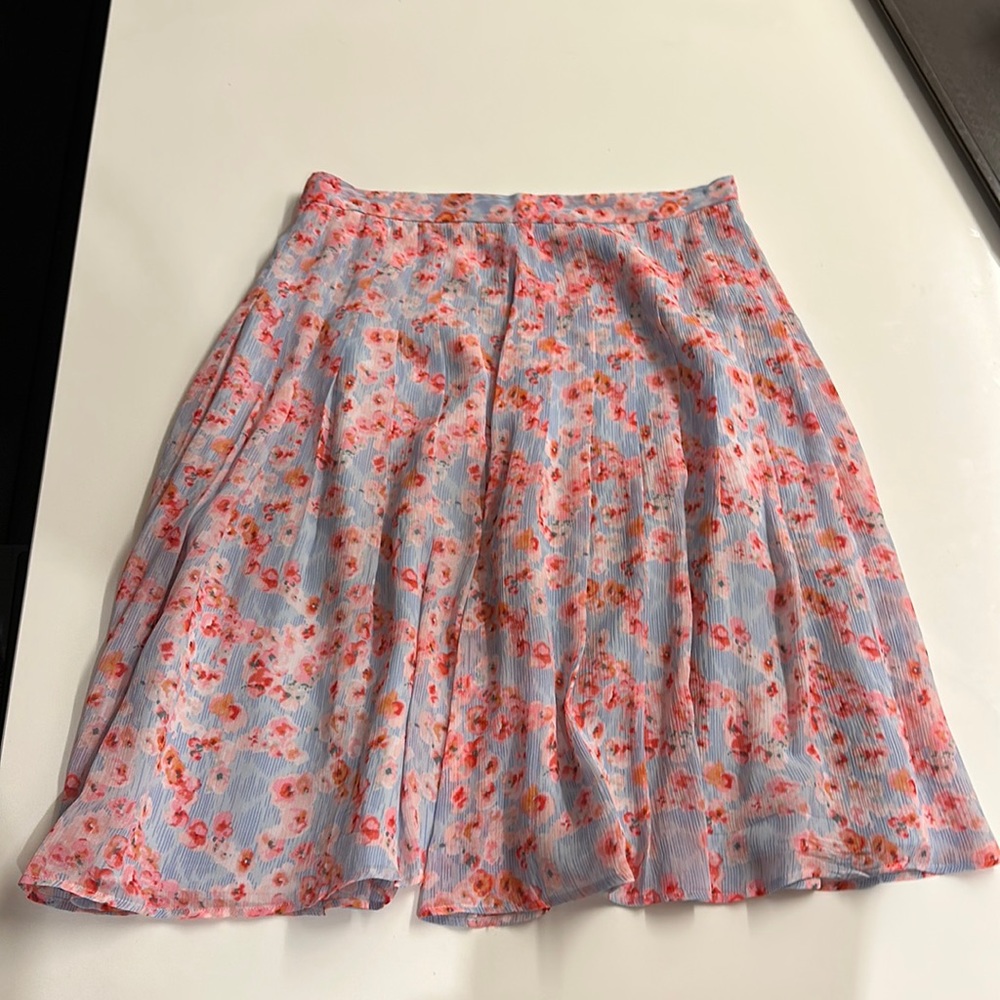 Joie Pleated Silk Floral Mini Skirt, Size XS